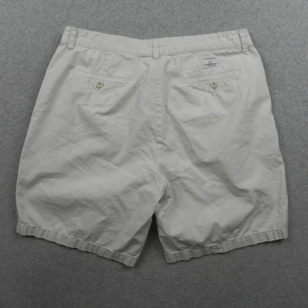 Vineyard Vines Club Shorts Mens 35 Classic Fit Chino White Solid Flat Front